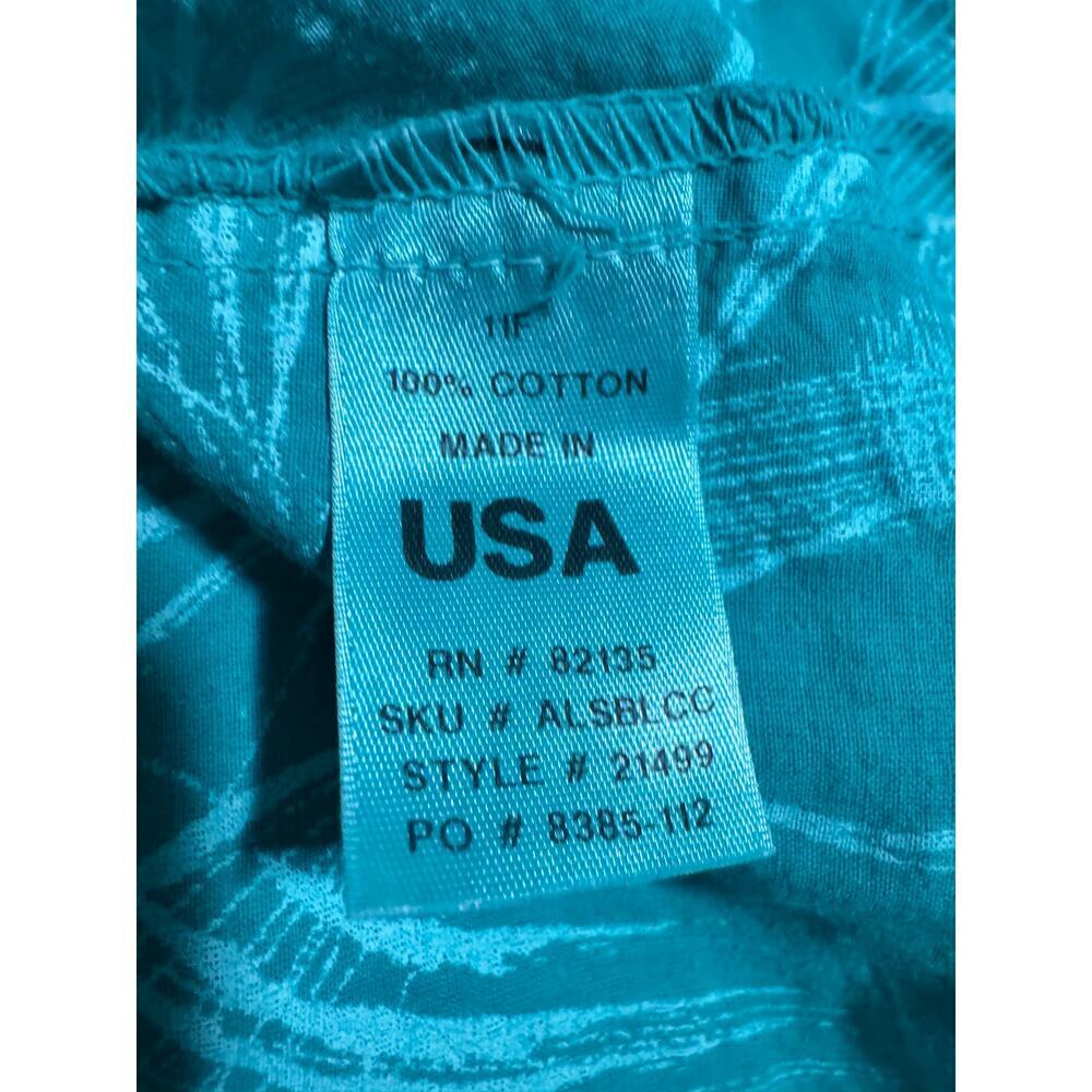 FRESH PRODUCE Blouse in Green Blue Sz M/L - Picture 4 of 9